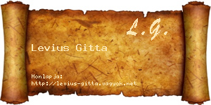 Levius Gitta névjegykártya